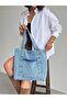 Women's Trendy Model Long Shoulder Strap Jean Denim Bag - 4