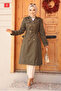 Khaki hijab trench coat with belt 60500hk - 2