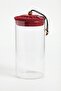1000 ml Borosilicate Glass Airtight Jar with Red Fabric Cover and Bamboo Lids, Diameter: 8 Cm, Height: 25 cm - 7