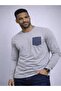 Long sleeve cotton men's pocket T-shirt