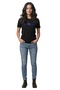 Black Minimalist Design Blue Line Detailed Crew Neck T-Shirt