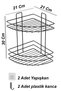 2-Tier Adhesive Bathroom Corner - Shelf Shower Shampoo Holder Wall Organizer - 6