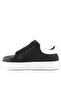 Black Leather Laced Lightweight White Sole Children's Sports Shoes - 5