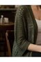 Knitwear Perforated Bat Sleeve Buttonless Free Size Cardigan - 4
