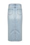 Asymmetrical Belt Detail, Front Slit, 5 Pockets, Stylish Denim Skirt - 5