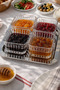 5-Piece Square Snack Set with Trays - Glass-Silver Color Tray