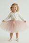 Knitwear Bolero Waist Floral Baby Girl Dress M00773 Dark Pink - 2