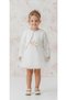 Knitwear Bolero Waist Floral Baby Girl Dress M00773 Open Ecru - 2