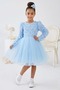 Luvia Long Sleeve Girls Tutu Evening Dress M00810 Blue