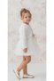 Knitwear Bolero Waist Floral Baby Girl Dress M00773 Open Ecru - 3