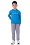 Boy's Worldwide Winner Embroidered Kangaroo Pocket Hooded Tracksuit Set Blue - 2