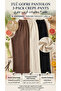 Women's 3-Piece Crinkle Fabric Relaxed Pajama Bottoms Set Black Ecru Brown Comfortable Homewear Wide-Leg - 2