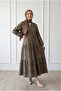 Asude Brode Pattern Half-Patch Dress-Pe600 Mink