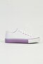 30176 Lace-up Unisex Convers Casual Sneakers White Lilac - 3