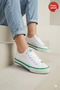 ® |   Women's Sneaker Summer Linen Casual Sports Shoes White-Green 21S0430176 - 2