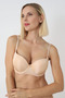 Beige Double Support Double Ultra Support Push up Bra Double Padded Ribbed Bra - 3