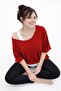 Women's Casual Set Top Knitted Viscose Undershirt Swimmer Athlete Comfortable Sports Set Red