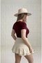 Women's Burgundy Crew Neck Slim Fit Cotton Ultra Soft Lycra Fabric Basic T-Shirt & Bodysuit - 9
