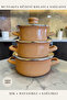 3-Piece Pot Set (12cm- 14cm- 16cm) Small Size Brown