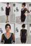 Women's Long Tulle Sleeves V-Neck Sequin Dress - 5