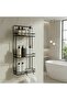 Lifetime Stainless Adhesive Flat Bathroom Organizer Shampoo Shelf Shower Rack Black 2 Pieces with Loofah Hooks - 4