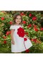 Girl's Rose Detailed Short Sleeve Evening Dress - 2