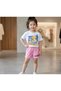 Girl's Pink Shorts T-Shirt Top and Bottom Set Ages Printed Set