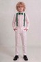 White Pants and Shirt Boys' Suit M00809 White - Green - 2