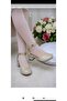 Girl's Gold Silvery Square Heel Evening Dress Stylish Shoes - 2