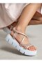 High Sole Cross Stone and Elastic Girl's Sandals Shoes