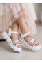 Girl's High Sole Stone Sandals - 2