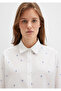 Mini Leaf Printed Ecru Shirt Loose Fit / Relaxed Fit 1210030-83975 - 7