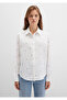 Mini Leaf Printed Ecru Shirt Loose Fit / Relaxed Fit 1210030-83975 - 5