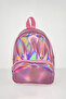 Pink Holographic Shiny Rabbit Ear Sweet Bag - Children's Kindergarten Nursery Backpack (18X23X12Cm)
