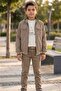 Boys' Reversible Jacketed Jersey Blouse and Linen Trousers Suit TKM1602 - 3