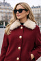 Fur-Collared Lined Melton Jacket Coat 2121 - 2