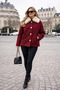 Fur-Collared Lined Melton Jacket Coat 2121