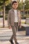 Boys' Reversible Jacketed Jersey Blouse and Linen Trousers Suit TKM1602 - 7