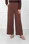 Zayna Wide Leg Striped Scuba Diving Pants-Mt3555 Brown