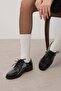 Berta Black Color Patent Leather Women's Oxford Flat Shoes