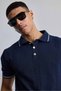 Men's Regular Fit Saç Knitted Detail Knitwear Polo Neck T-Shirt Navy Blue - 4