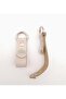 Cream Real Leather Snap-On Shoe Beetle with Silver Metal 1 Piece - 2