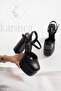 Evening Dress Shoes, Bridal Shoes - Double Layer Platform High Chunky Heel Shoes 7-9950 - 5