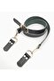 Real Leather Adjustable Long Handle 2.3X130 Black with Light Gold Metal - 2