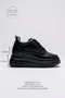 Cloudlift Women's Black Hidden Heel Lace-Up Sneaker Daily Comfortable Sports Shoes Height Increasing 8 cm - 9