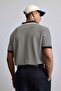 Men's Regular Fit Striped Polo Collar Knitted T-Shirt Black - 7