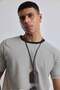 Men's regular fit striped basic t-shirt ecru - 4