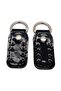 Angel Bag Accessory Double Layer Stitched Patent Leather Black Color Handle Beetle Silver Metal - 3