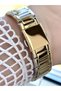 Rectangle Stone Rose Gold Metal Cord Women Wrist Watch - 3
