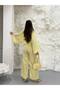 Yellow V-Neck Bat Sleeve Blouse Pants Set - 40119 - 4